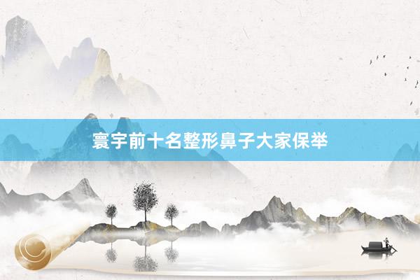寰宇前十名整形鼻子大家保举